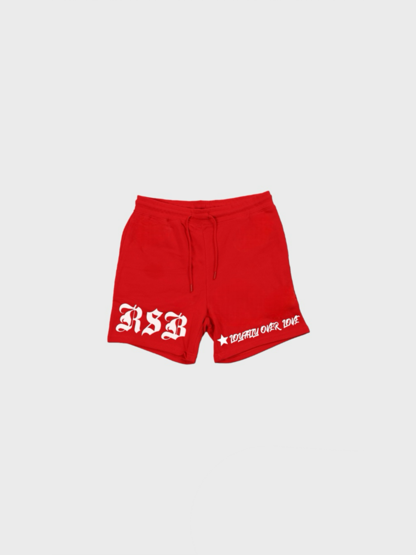 LOYALTY OVER LOVE SHORTS- RED/WHITE