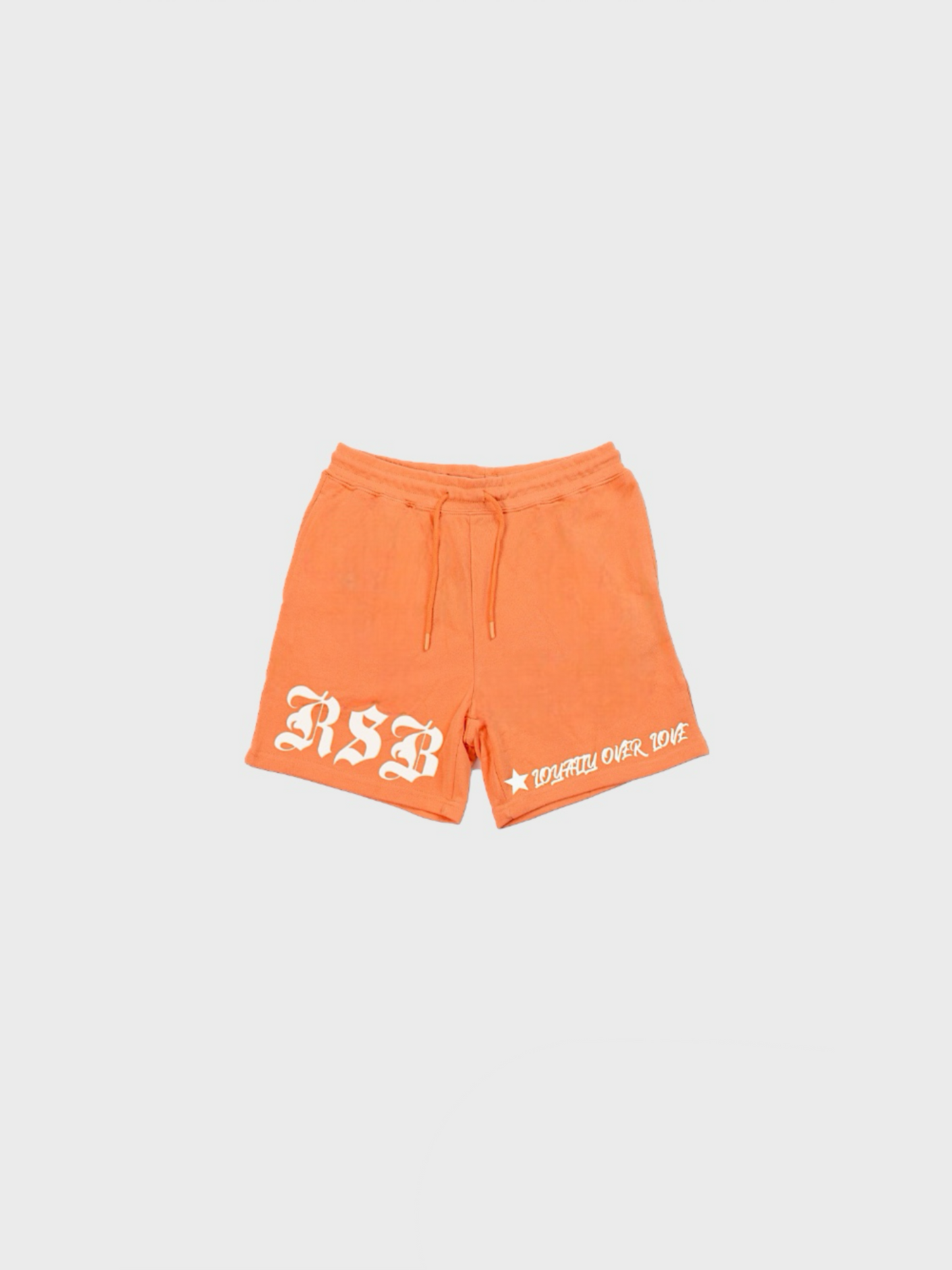 LOYALTY OVER LOVE SHORTS- PEACH/WHITE