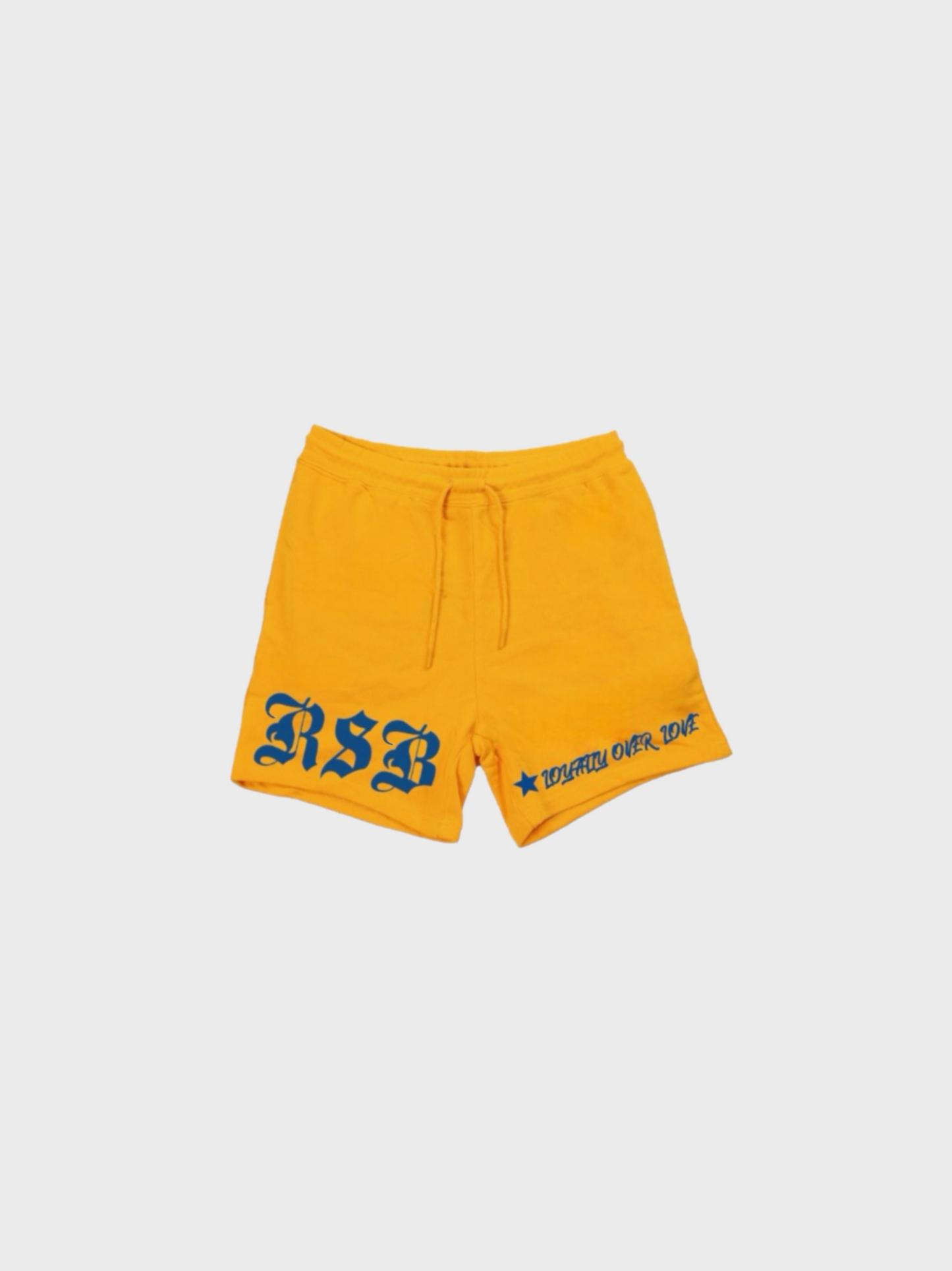 LOYALTY OVER LOVE SHORTS- GOLD/BLUE