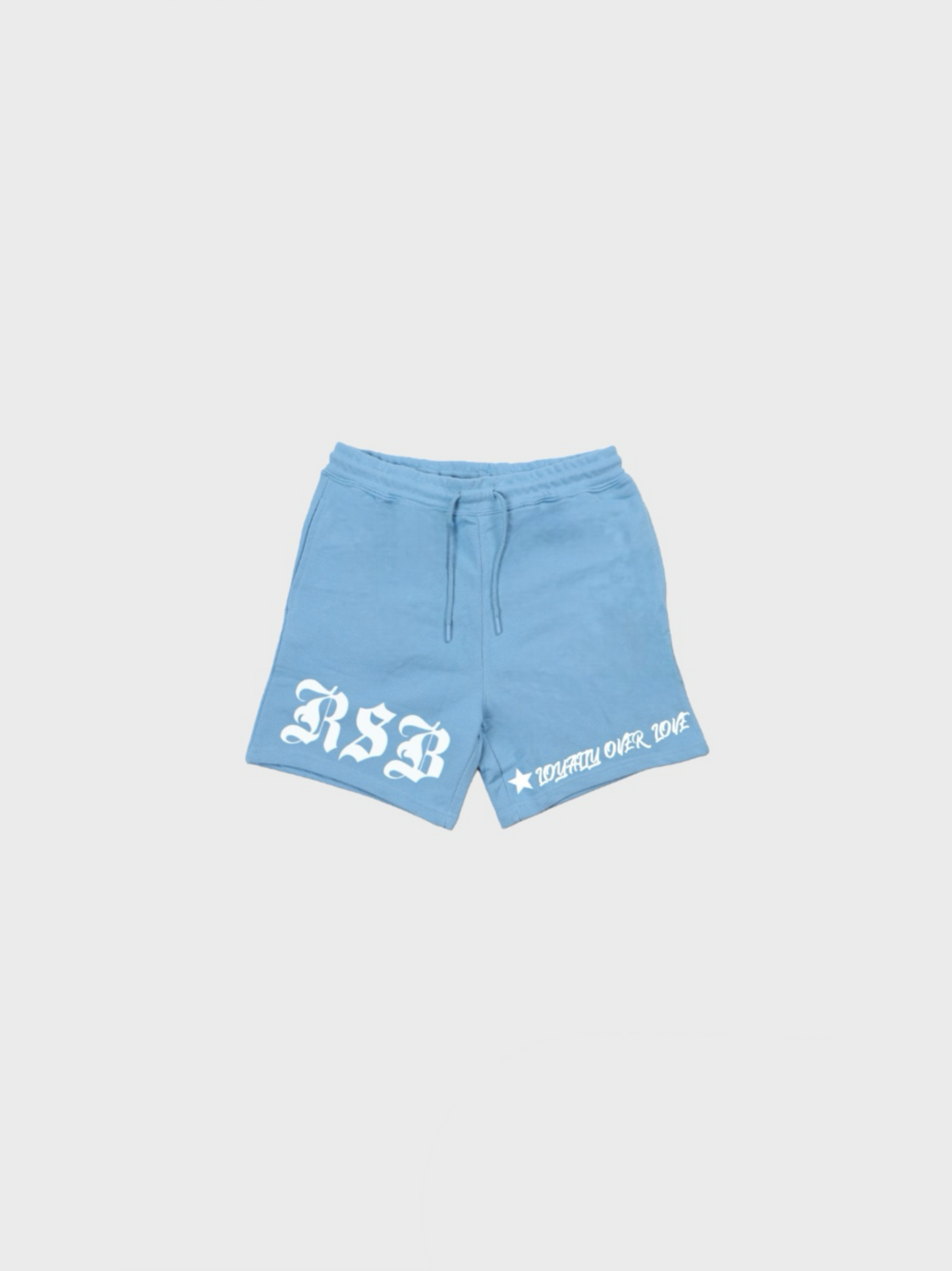 LOYALTY OVER LOVE SHORTS- BLUE/WHITE