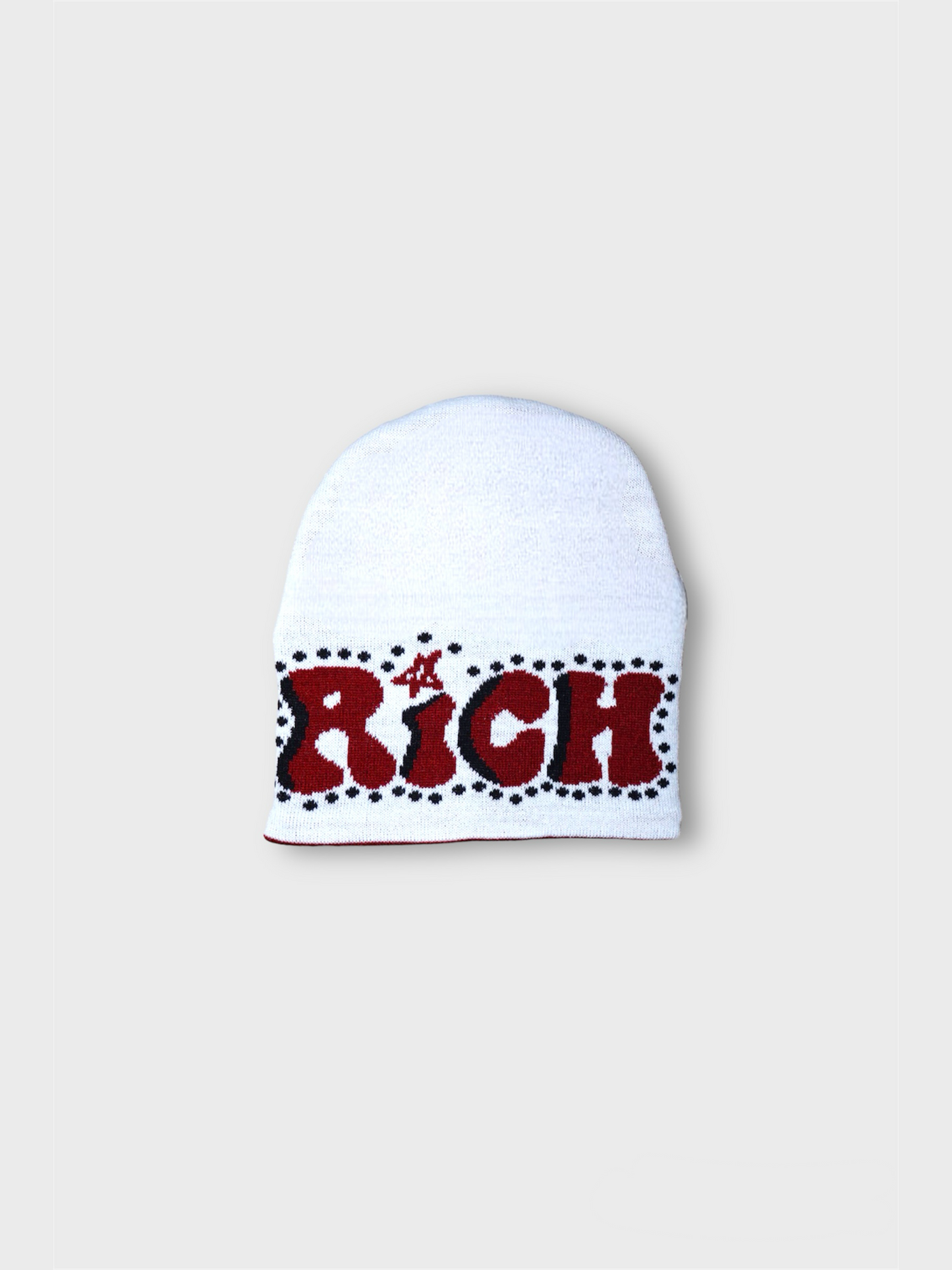 RICH REVERSIBLE BEANIE- RED/WHITE